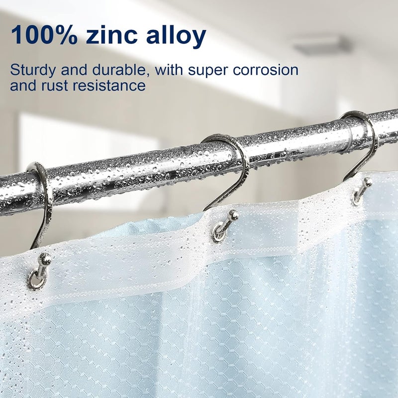 Gidse Metal Shower Curtain Hooks, Set of 12, Rust Proof Shower Curtain Hooks Rings, Durable S Shaped Hooks Hangers for Shower Curtains, Kitchen Utensils, Clothes, Towels (Nickel) - Image 2
